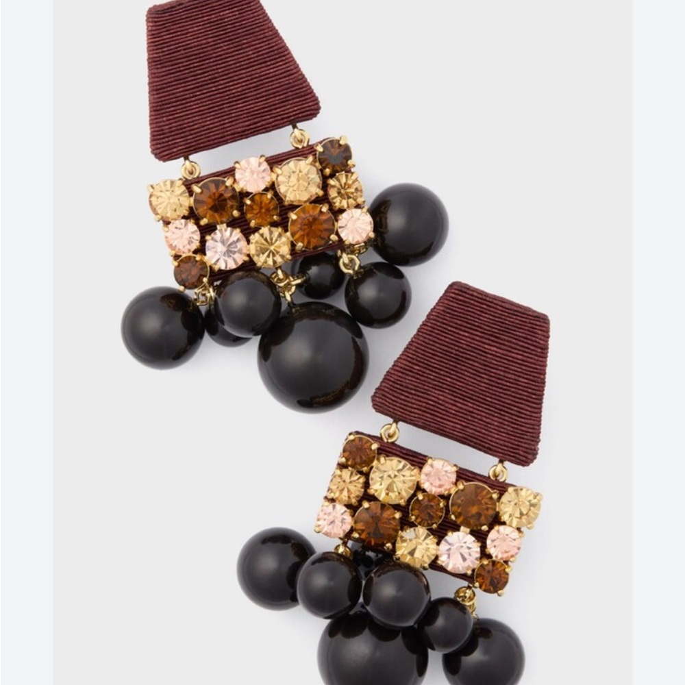Tuckernuck Burgundy and Black Statement Earrings